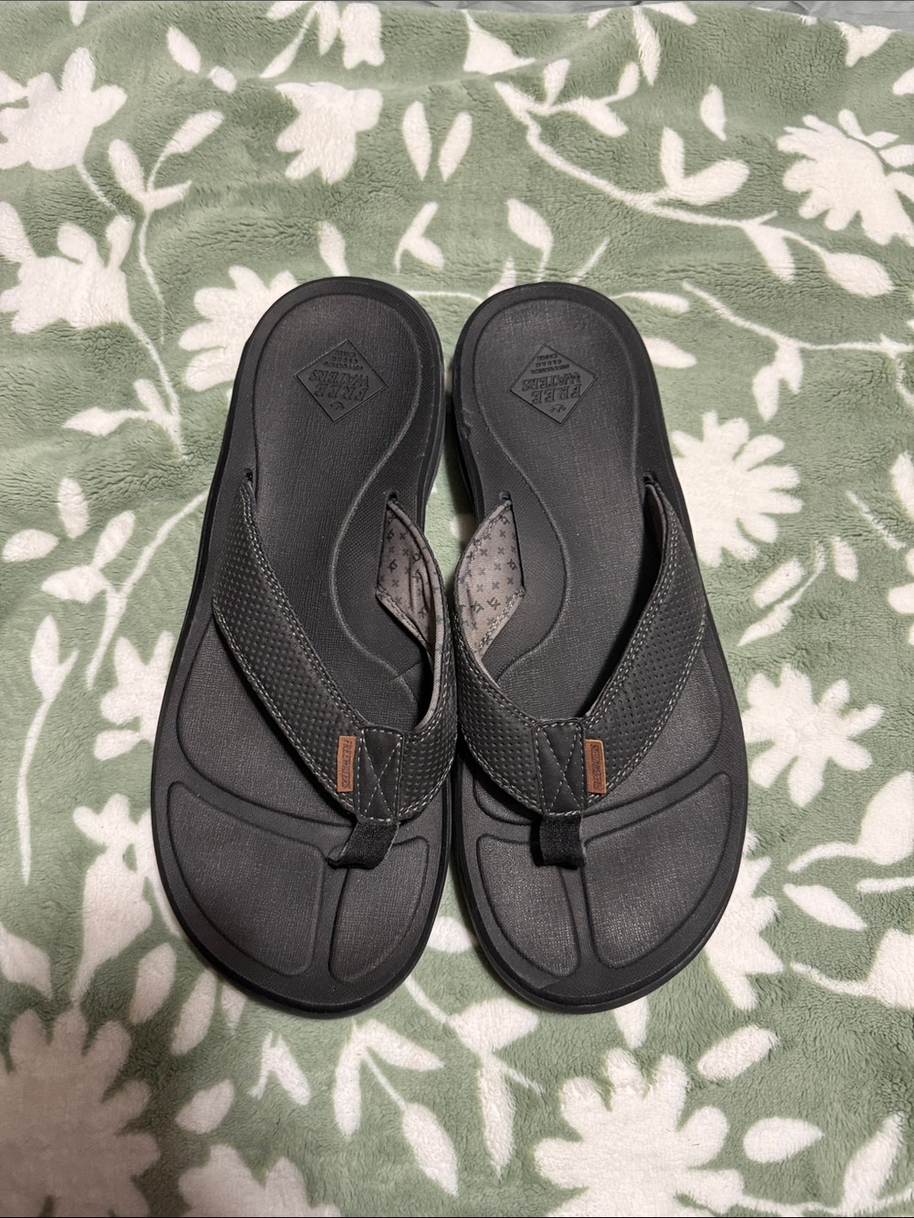 Men's Black Comfort Flip-Flop Sandals by Unknown Brand
